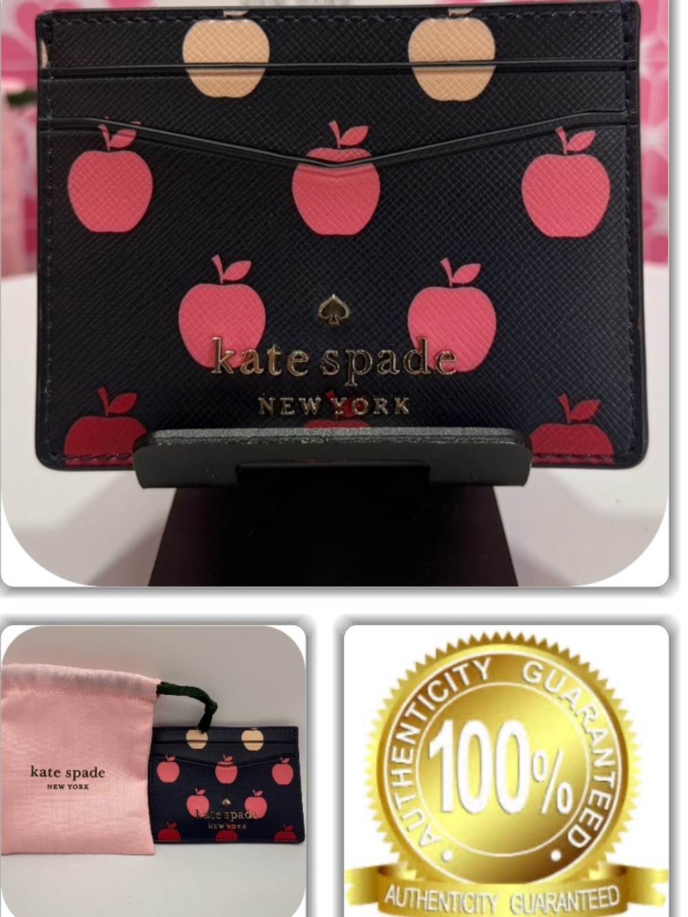 STUNNING KATE SPADE NEW YORK APPLE LIMITED EDITION LOGO CARD HOLDER!